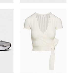 White Wrap Knit Top
